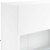 Produktbild för Väggmonterad tv-bänk LED vit 98,5x30x60,5 cm