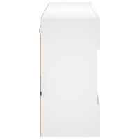 Produktbild för Väggmonterad tv-bänk LED vit 98,5x30x60,5 cm
