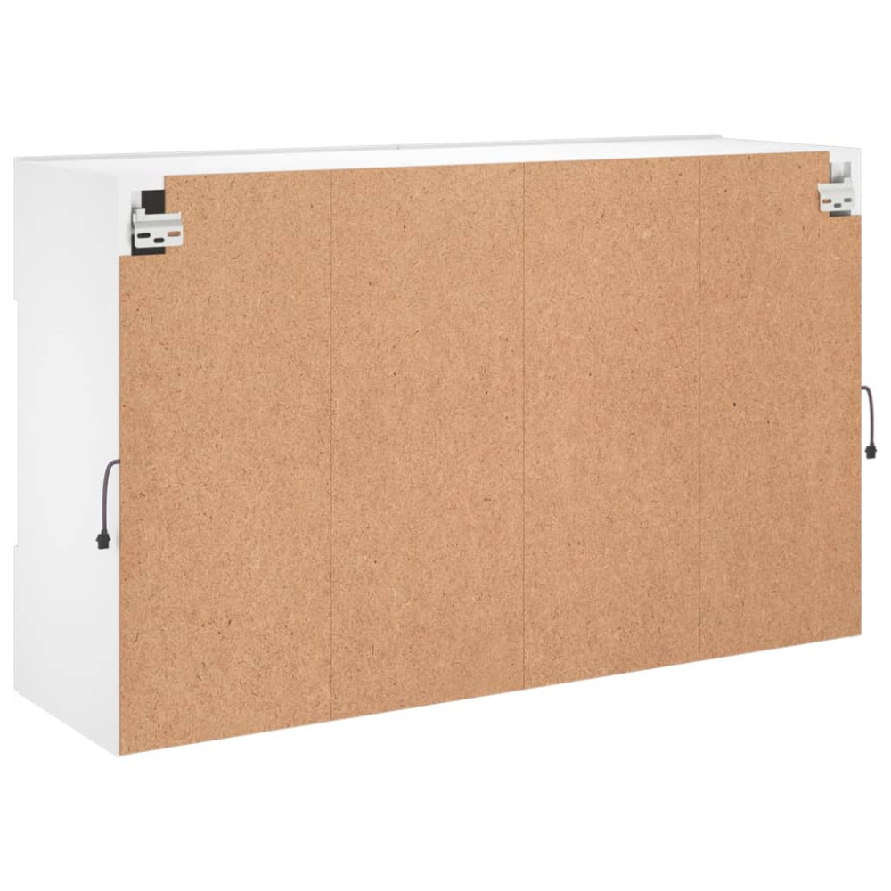 Produktbild för Väggmonterad tv-bänk LED vit 98,5x30x60,5 cm
