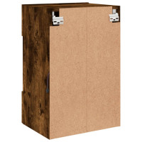 Produktbild för Nástenné skrinky s LED osvetlením pre TV 2 st rökfärgad ek 40x30x60,5 cm