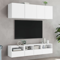 Produktbild för Väggmonterad tv-skåp 2 st vit 40x30x30 cm konstruerat trä