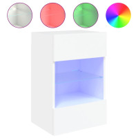 Produktbild för Nástenné skrinky s LED osvetlením pre TV 2 st vit 40x30x60,5 cm