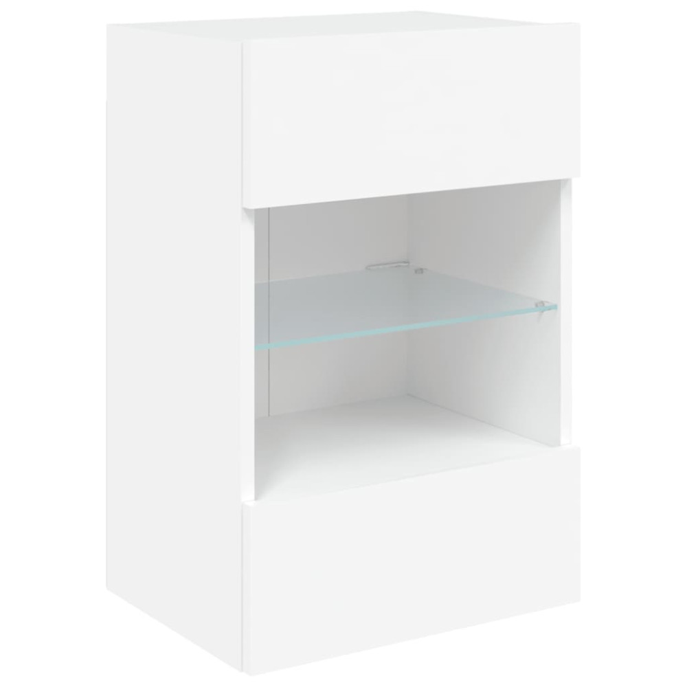Produktbild för Nástenné skrinky s LED osvetlením pre TV 2 st vit 40x30x60,5 cm