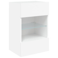 Produktbild för Nástenné skrinky s LED osvetlením pre TV 2 st vit 40x30x60,5 cm