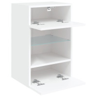 Produktbild för Nástenné skrinky s LED osvetlením pre TV 2 st vit 40x30x60,5 cm
