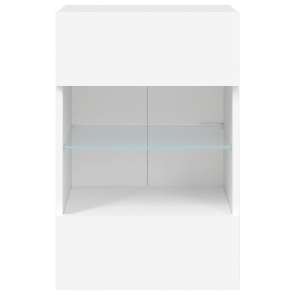 Produktbild för Nástenné skrinky s LED osvetlením pre TV 2 st vit 40x30x60,5 cm