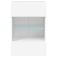 Produktbild för Nástenné skrinky s LED osvetlením pre TV 2 st vit 40x30x60,5 cm