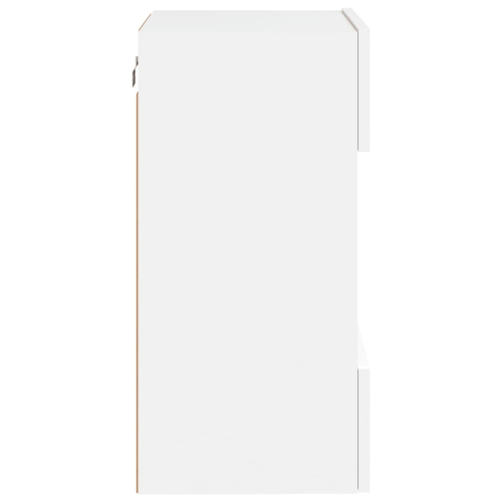 Produktbild för Nástenné skrinky s LED osvetlením pre TV 2 st vit 40x30x60,5 cm