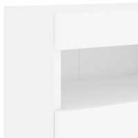 Produktbild för Väggmonterad tv-bänk LED vit 40x30x40 cm