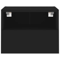 Produktbild för Väggmonterad tv-skåp svart 40x30x30 cm konstruerat trä