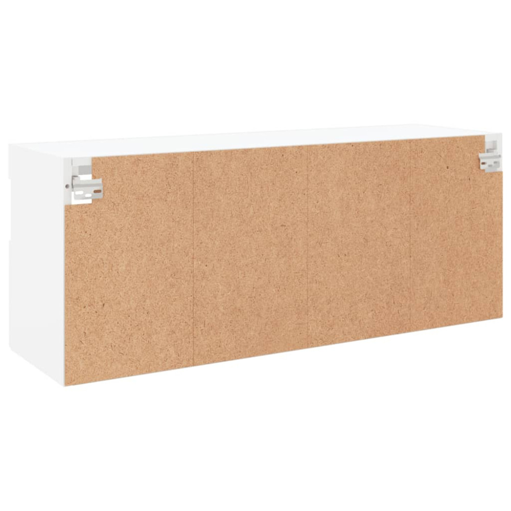 Produktbild för Väggmonterad tv-bänk LED vit 100x30x40 cm