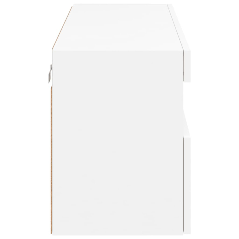Produktbild för Väggmonterad tv-bänk LED vit 100x30x40 cm