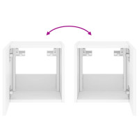 Produktbild för Väggmonterad tv-bänk LED vit 30,5x35x30 cm