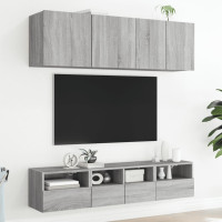 Produktbild för Väggmonterad tv-skåp 2 st grå sonoma 40x30x30cm konstruerat trä