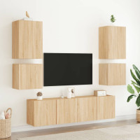 Produktbild för Väggmonterad tv-skåp sonoma-ek 40,5x30x40 cm konstruerat trä