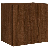 Produktbild för Väggmonterad tv-skåp 2 st brun ek 40,5x30x40 cm konstruerat trä