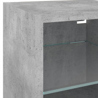 Produktbild för Väggmonterad tv-bänk LED 2 st betonggrå 30x28,5x30 cm