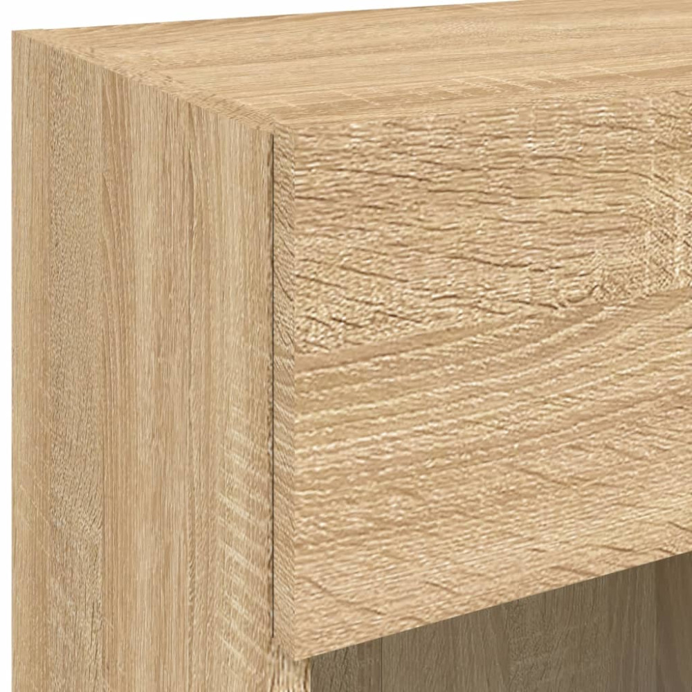 Produktbild för Nástenné skrinky s LED osvetlením pre TV 2 st sonoma-ek 40x30x60,5 cm