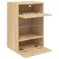 Produktbild för Nástenné skrinky s LED osvetlením pre TV 2 st sonoma-ek 40x30x60,5 cm