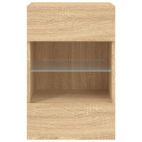 Produktbild för Nástenné skrinky s LED osvetlením pre TV 2 st sonoma-ek 40x30x60,5 cm