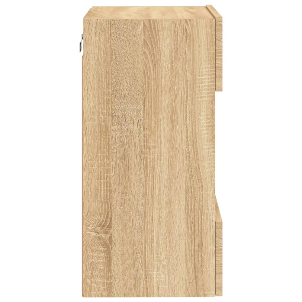 Produktbild för Nástenné skrinky s LED osvetlením pre TV 2 st sonoma-ek 40x30x60,5 cm