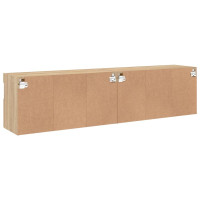 Produktbild för Väggmonterad tv-bänk LED 2 st sonoma-ek 80x30x40 cm