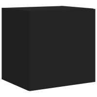Produktbild för Väggmonterad tv-bänk LED 2 st svart 40,5x35x40 cm