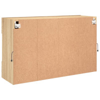 Produktbild för Väggmonterad tv-bänk LED sonoma-ek 98,5x30x60,5 cm