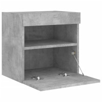 Produktbild för Väggmonterad tv-bänk LED 2 st betonggrå 40x30x40 cm