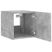 Produktbild för Väggmonterad tv-bänk LED betonggrå 30,5x35x30 cm