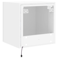 Produktbild för Väggmonterad tv-bänk LED 2 st vit 40,5x35x40 cm