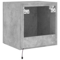 Produktbild för Väggmonterad tv-bänk LED 2 st betonggrå 40,5x35x40 cm