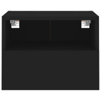Miniatyr av produktbild för Väggmonterad tv-skåp 2 st svart 40x30x30 cm konstruerat trä