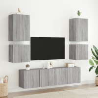 Produktbild för Väggmonterad tv-skåp grå sonoma 40,5x30x40 cm konstruerat trä