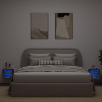 Produktbild för Väggmonterad tv-bänk LED 2 st brun ek 30x28,5x30 cm