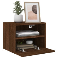 Produktbild för Väggmonterad tv-skåp brun ek 40x30x30 cm konstruerat trä