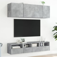 Produktbild för Väggmonterad tv-skåp betonggrå 40x30x30 cm konstruerat trä