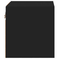Produktbild för Väggmonterad tv-bänk LED 2 st svart 30x28,5x30 cm