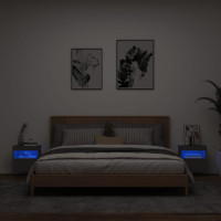 Produktbild för Väggmonterad tv-bänk LED 2 st svart 40x30x40 cm