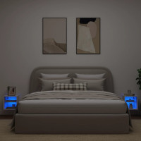Produktbild för Väggmonterad tv-bänk LED 2 st vit 30x28,5x30 cm