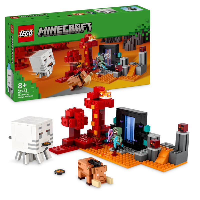 Produktbild för LEGO Minecraft Attack vid Nether-portalen 21255