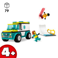 Miniatyr av produktbild för LEGO City Ambulans och snowboardåkare 60403