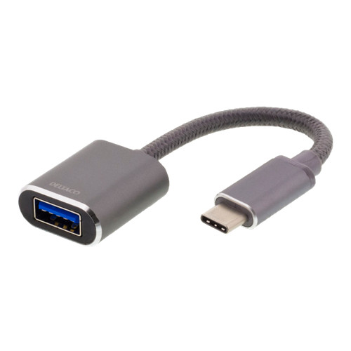 Deltaco Deltaco USBC-1279 USB-kablar 0,11 m USB A Svart