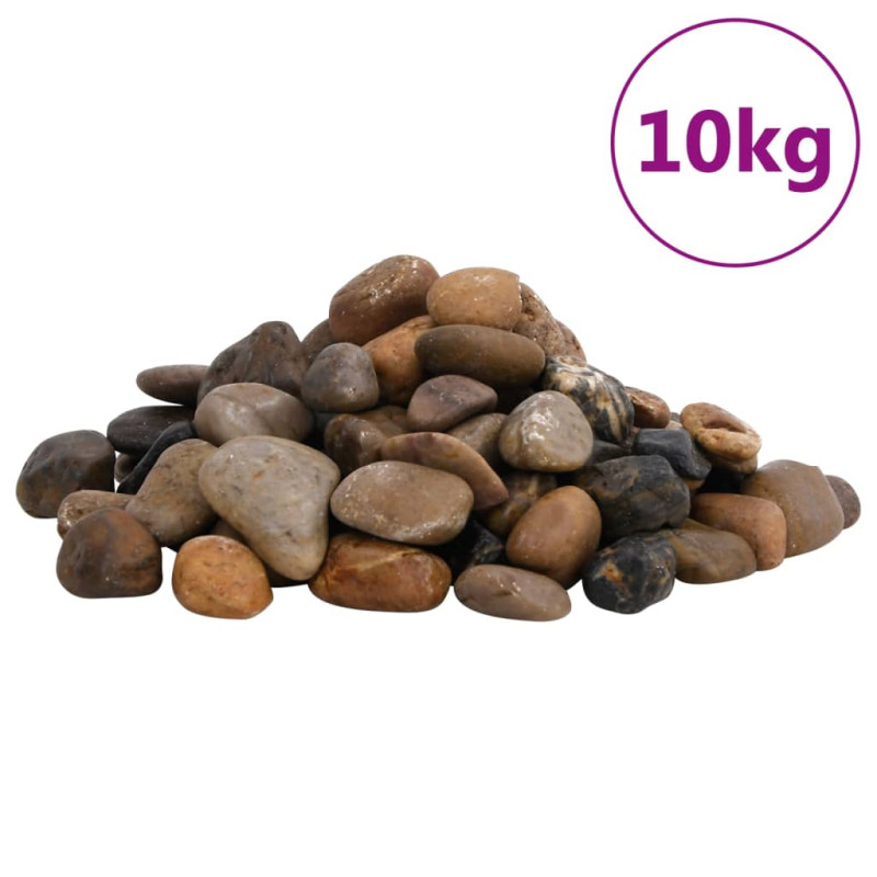 Produktbild för Polerad småsten 10 kg blandade färger 2-5 cm