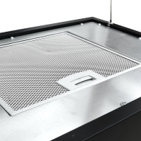 Produktbild för Hängande köksfläkt touchsensor LCD 55 cm pulverlackerat stål