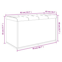 Produktbild för Förvaringsbänk rökfärgad ek 82x42x45 cm konstruerat trä