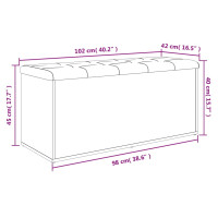 Produktbild för Förvaringsbänk rökfärgad ek 102x42x45 cm konstruerat trä