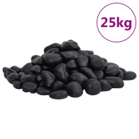 Produktbild för Polerad småsten 25 kg svart 2-5 cm