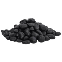 Produktbild för Polerad småsten 25 kg svart 2-5 cm