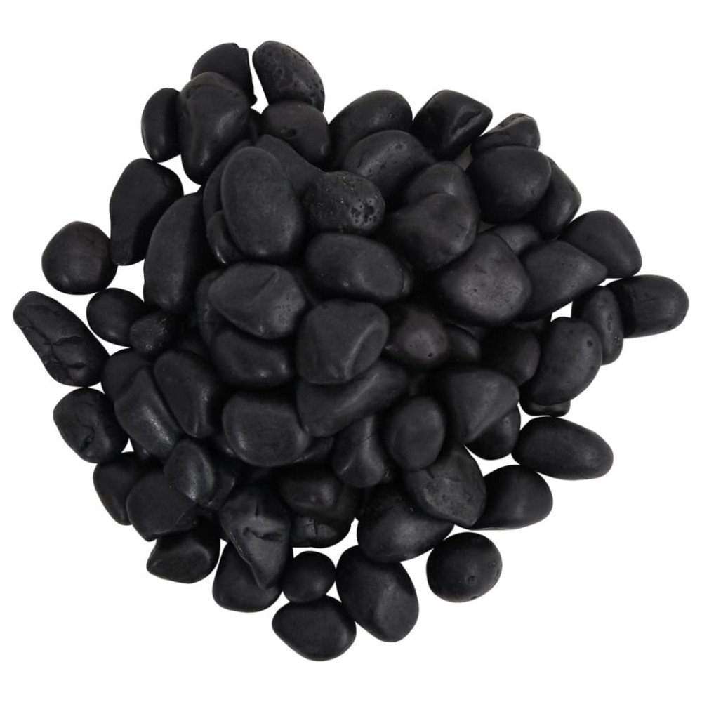Produktbild för Polerad småsten 25 kg svart 2-5 cm